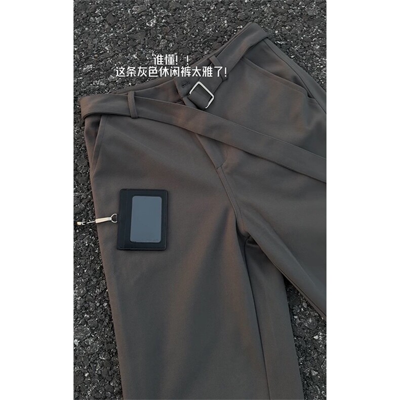 冬装裤子美式简约复古呢料直筒休闲裤男百搭弯刀长裤K3671-特P45,男装休闲裤,电商B295