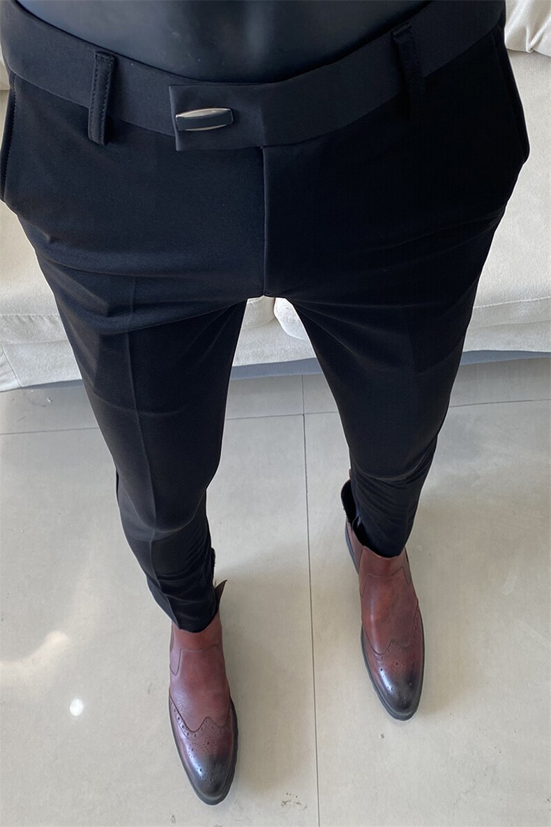 春季西裤男修身直筒高级感商务休闲裤男士裤长裤612九分6129—P55,男装西裤,电商B368