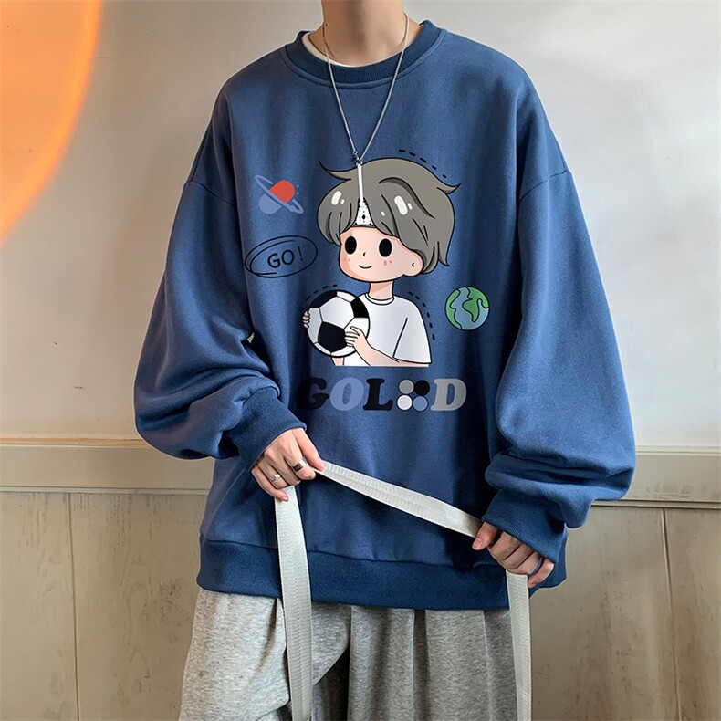 圆领卫衣男大码加厚加绒长袖t恤男S6207-P28加绒款-P33,男装卫衣,电商A040