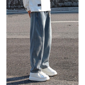 网图大星空纹秋冬加厚牛仔裤子男裤显瘦复古休闲裤子N56-P48图片