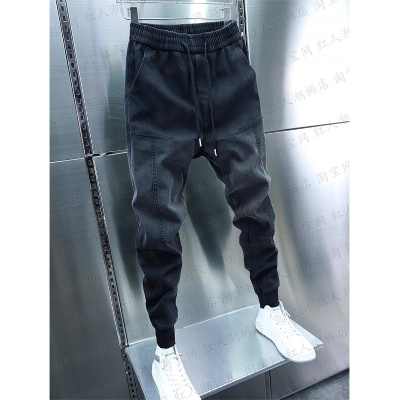 1506-1/KT201/P50潮流男士渐变色小脚牛仔裤弹力松紧腰修身束脚裤,男装牛仔裤,星座1506-1