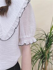 现货夏季新款娃娃领衬衫，女装衬衫，蘑小菇