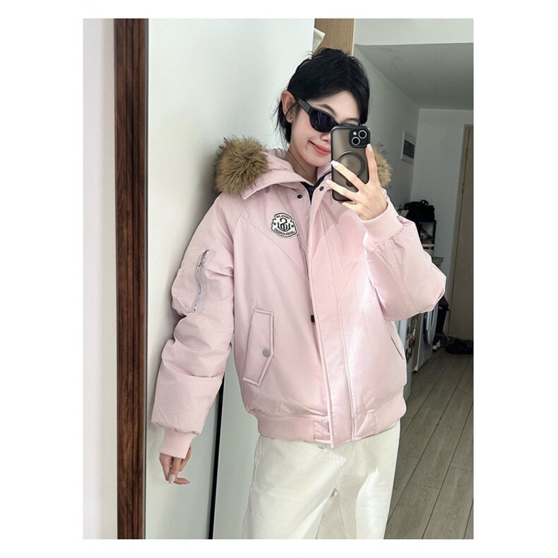 黄子弘凡同款连帽毛领派克羽绒棉服复古保暖网络图,男装棉衣,星座410-7