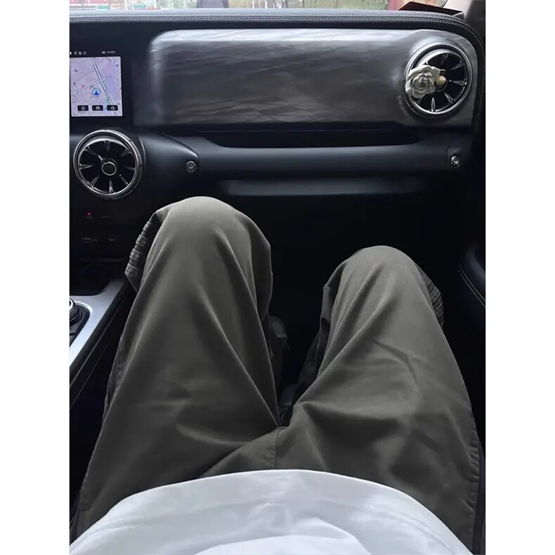 美式复古侧边条纹裤子男潮牌设计感复古直筒裤高街休闲显瘦工装裤,男装工装外套,星座506A