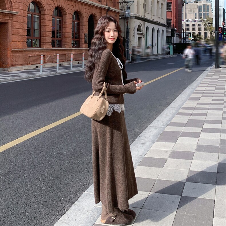 【新款】假两件上衣毛衣套装2C115-2382-P155-K238,女装套装/套裙,2C115