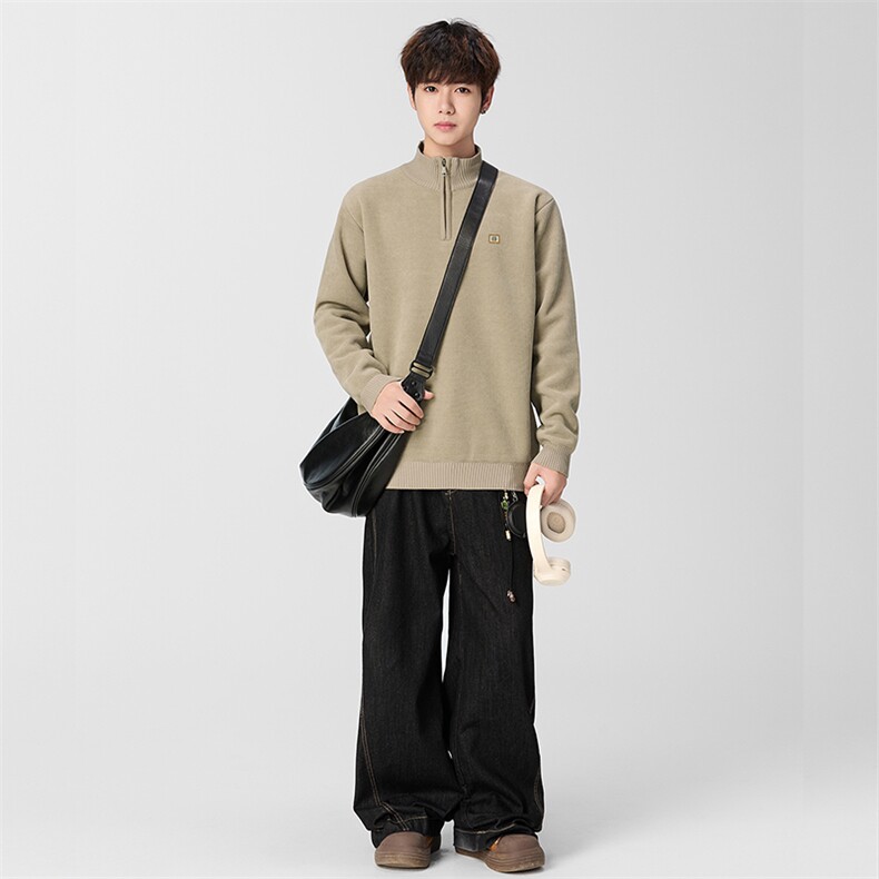 毛衣男士秋冬半高领拉链潮流针织毛衣打底套头线衣M847-P55,男装T恤,星座310B-3
