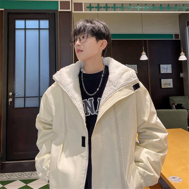 三防多拉链户外冲锋衣内里600克仿兔毛潮牌棉衣XZ301AY02P118,男装棉衣,星座301A