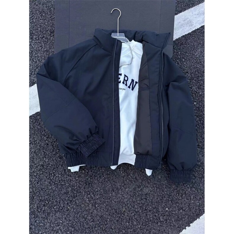 现货美式高街休闲棉衣夹克三防立领纯色户外工装加厚棉服外套,男装夹克,电商A486