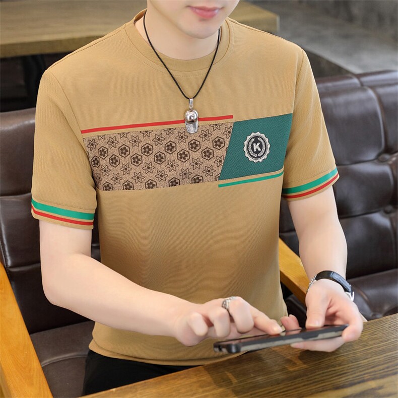 夏季新款男士短袖圆领时尚休闲青年修身短袖T恤上衣L1317-P27,男装T恤,星座310B-3