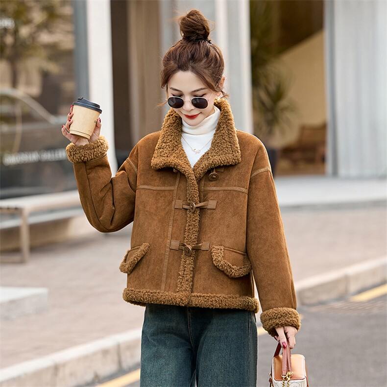 2025冬季新款！亮色系保暖皮毛一体,女装棉衣/棉服,自然秀