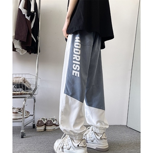 8XL-M 束脚运动裤男士宽松百搭潮拼接休闲卫裤加肥加大码K969p35图片