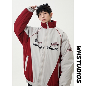 现货 港风美式字母印花立领保暖棉服男女潮 XZ213-MF08-P128控168图片