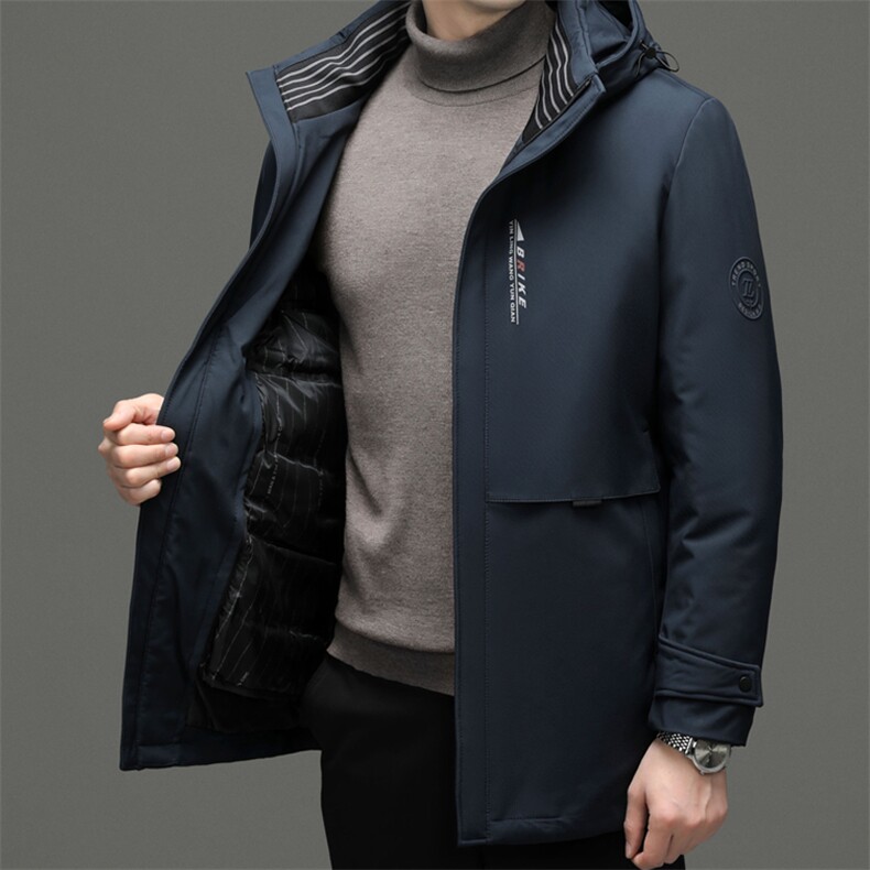 冬季新款男士可脱卸内胆连帽羽绒服中年男装加厚保暖白鸭绒外套,男装羽绒服,电商B212（原钱塘6029）