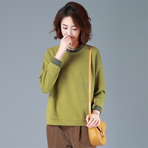 2023年秋季新款潮韩版休闲套头圆领长袖卫衣女宽松显瘦上衣服女棉图片