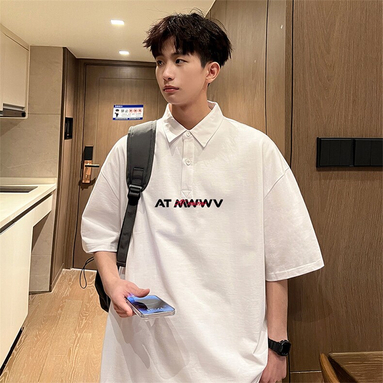 可设48小时支持抖音得物来样二开网眼透气翻领t恤美式短袖POLO衫，男装T恤，电商A486-1