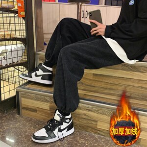运动风2021加绒九分休闲裤潮流百搭长裤TY040-1-P35加绒批40,男装休闲裤,星座718-1