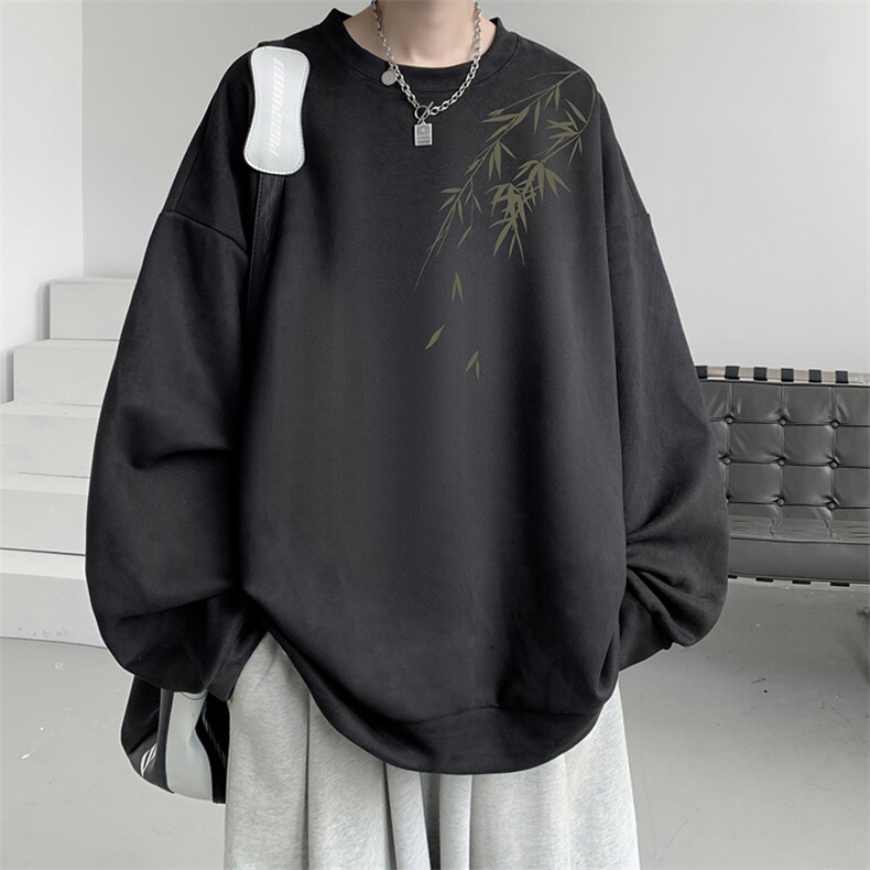 麂皮绒卫衣男大码重磅长袖t恤男JW81382-P35,男装卫衣,电商A040