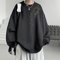 麂皮绒卫衣男大码重磅长袖t恤男JW81382-P35，男装卫衣，电商A040