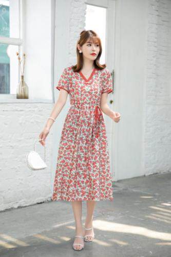 现货供应：天丝麻连衣裙M一XXL，女装连衣裙，拉思维加丝