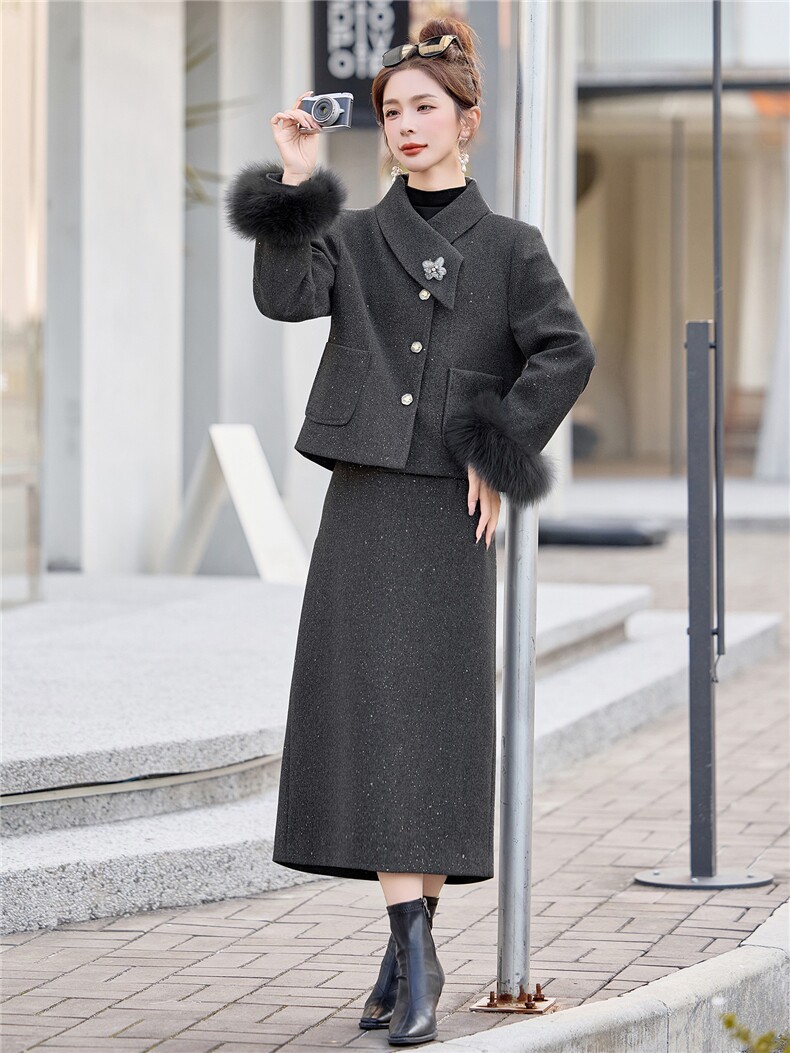 现货新中式风羽绒服女时尚2025冬季90白鸭绒套装羽绒服,女装羽绒服,众宇琦