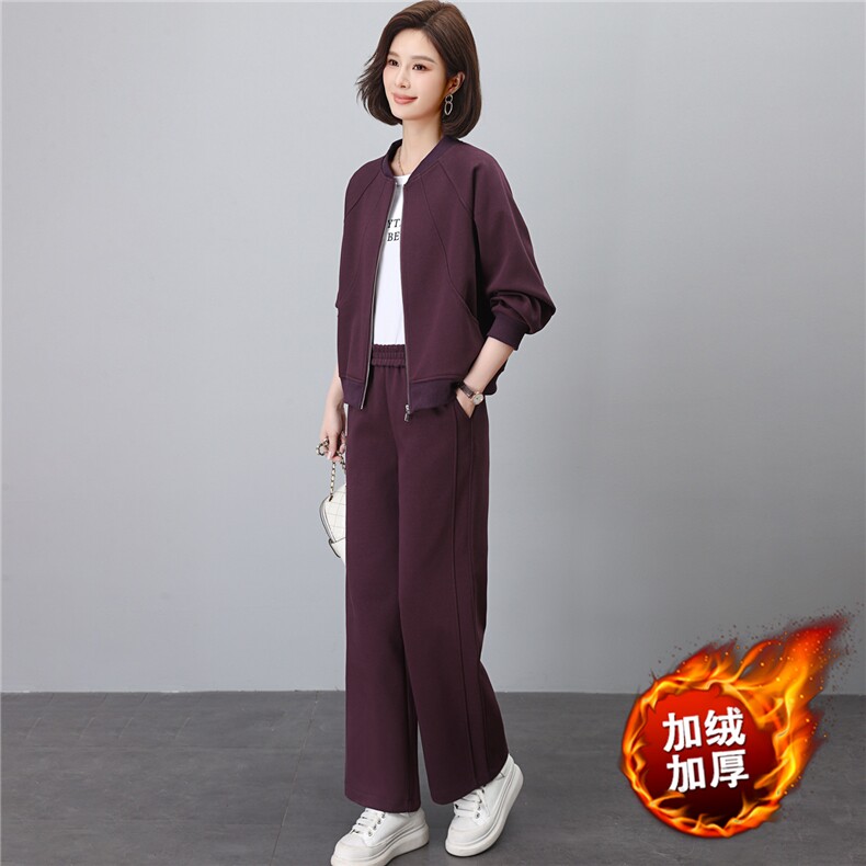 冬季套装女2025年新款中年妈妈装时尚洋气减龄大码休闲运动两件套,女装套装/套裙,涵誉