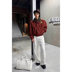 1506/QS50500/P92红色豹纹毛领派克棉服，男装棉衣，星座1506
