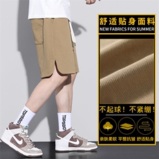 短裤夏季薄款宽松透气沙滩中裤子男生潮牌抽绳运动休闲Z8867-P40，男装牛仔裤，星座509
