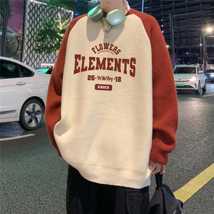 港风 23新款秋季时尚百搭宽松字母印花潮流印花毛衣M61000P65控88图片