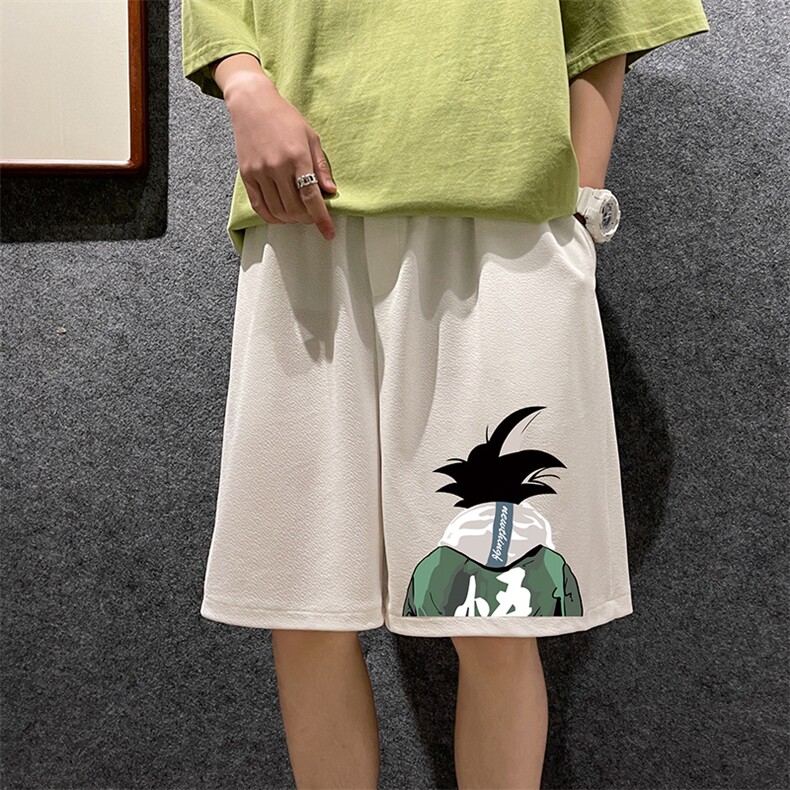 MK37005-P15冰丝短裤男士大码宽松休闲五分裤男运动中裤港风,男装休闲裤,电商A040