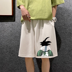 MK37005-P15冰丝短裤男士大码宽松休闲五分裤男运动中裤港风，男装休闲裤，电商A040