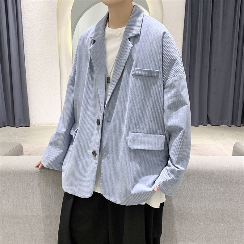 2025春装百搭灯芯绒潮流港风休闲西装外套小西服D201-DM86-P70,男装西服套装,电商D321-1