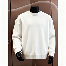 重磅秋冬男女纯色打底针织衫圆领套头半高领毛衣美式复古休闲上衣，男装T恤，电商A486