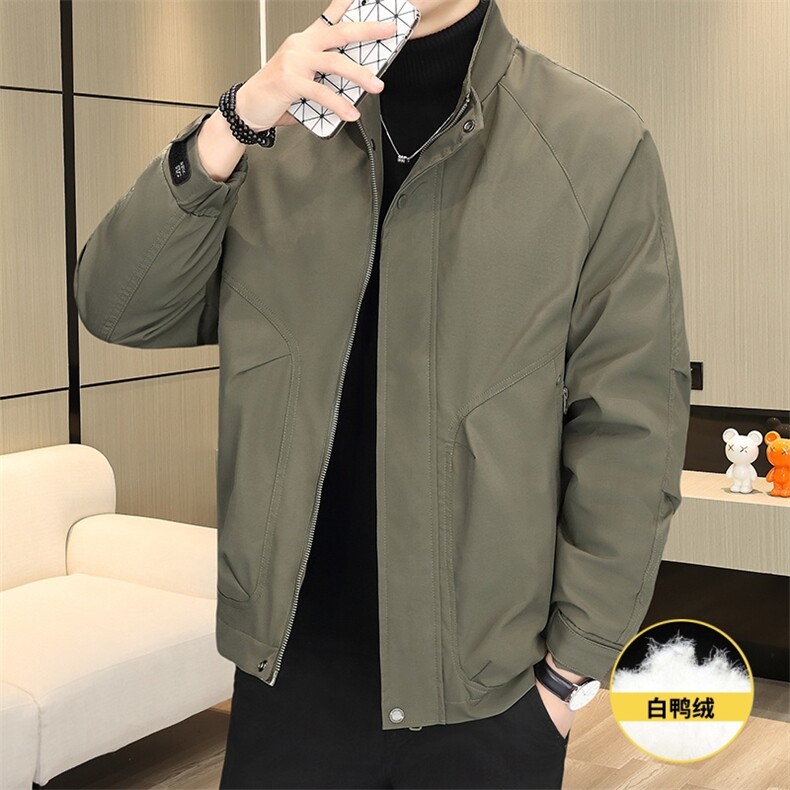 羽绒服男新标50白鸭绒夹克外套休闲时尚立领男士上衣Y3076-P140,男装夹克,星座310B-3