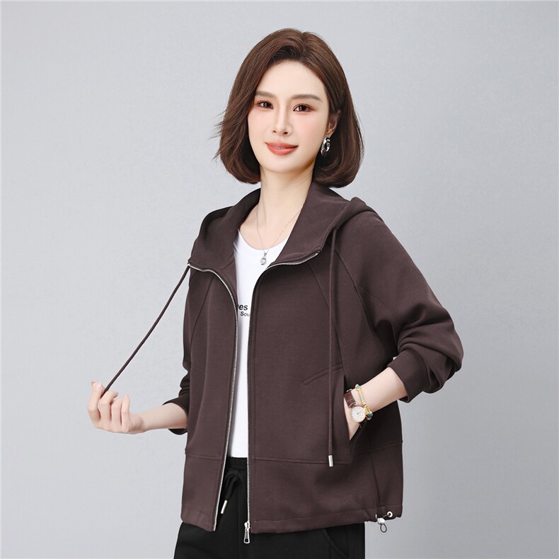 长期有货运动开衫卫衣女2026秋季新款时尚连帽上衣休闲长袖短外套,女装卫衣/绒衫,璐依舞
