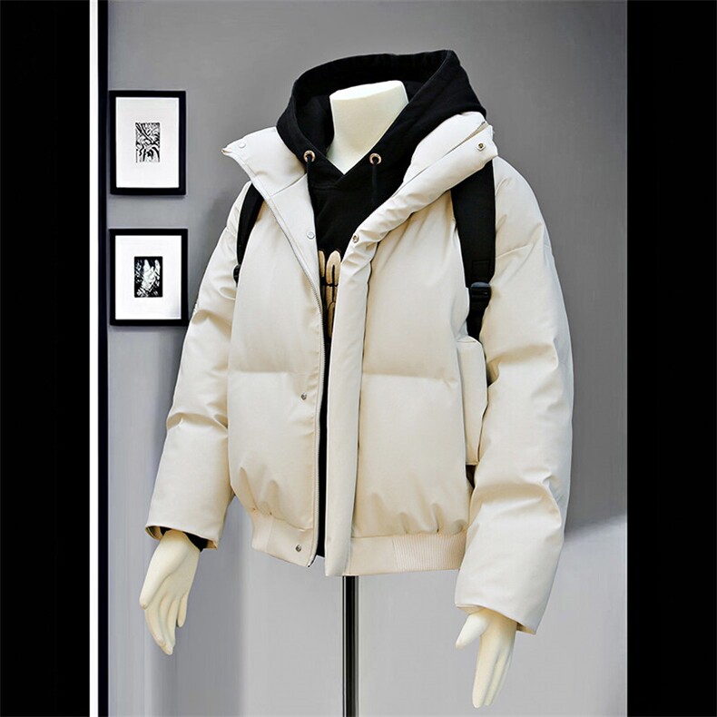 PU皮高街风显高冬季纯色加厚棉服防风保暖皮衣外套MY530P85,男装棉衣,电商A128