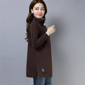 2020年秋季新款加绒加厚高领卫衣女中长款秋冬打底衫上衣服,女装卫衣/绒衫,简韵佳