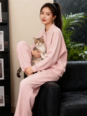 休闲时尚套装女秋季新款洋气减龄纯色圆领长袖卫衣阔腿长裤两件套，女装套装/套裙，江南