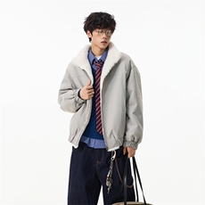 美式座山雕毛领保暖棉衣水貂毛棉服冬季宽松设计感面包服男，男装棉衣，星座903-1