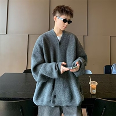 潮复古开衫道袍毛衣男秋冬季风慵懒设计感针织外套M5723，男装针织衫/毛衣，星座1116A-1（原606A）