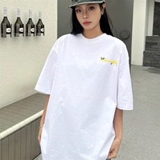 404MOB重工花卉刺绣短袖T恤男女款美式宽松凉感防晒upf50情侣上衣，男装防晒衣，星座1210-1