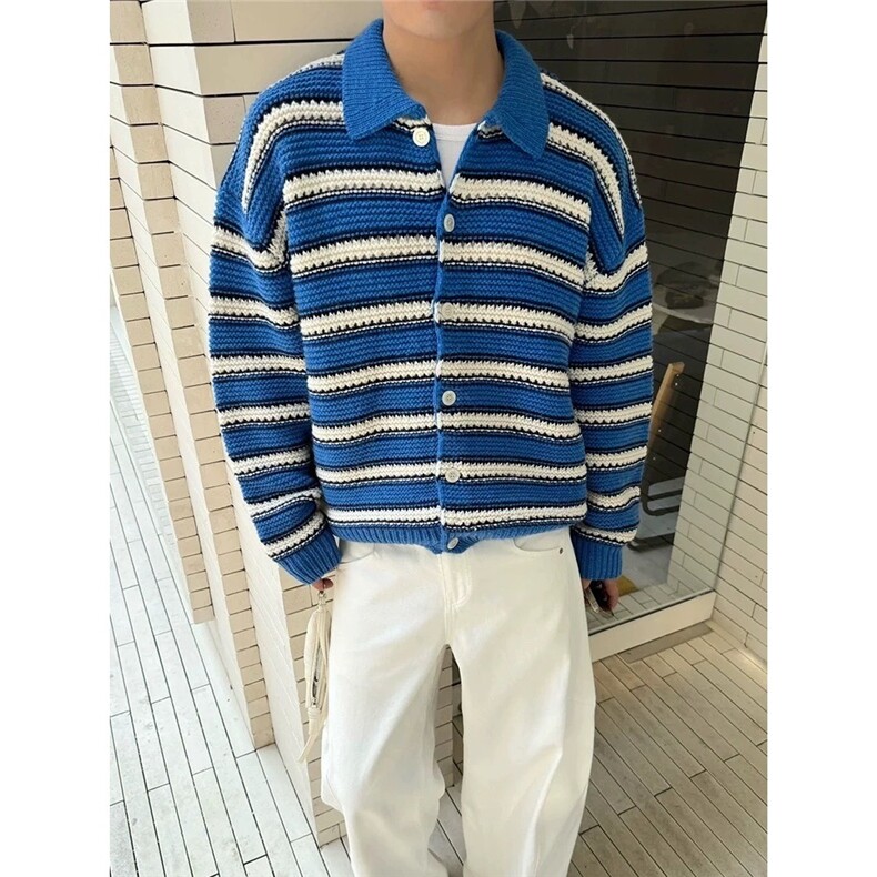 D680-P57百搭ins原宿时尚慵懒新款日系开衫毛衣气质文艺简约,男装针织衫/毛衣,电商B323A