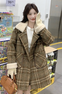 2025冬季新款呢大衣中长款羽绒服203-8835-P285-K368图片