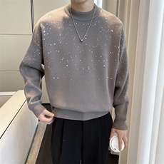 盗图-轻熟风星空针织衫满天星百搭套头毛衣MZ27/P75控105，男装针织衫/毛衣，电商A243
