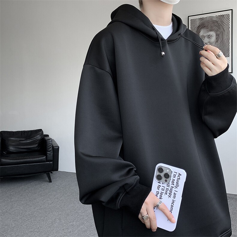 胖俗俗同款卫衣美式连帽卫衣宽松休闲抗皱空气层口袋卫衣WY31P68,男装卫衣,电商D206-1