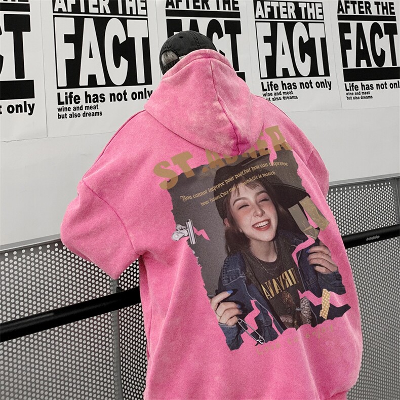 新图爆秋冬重磅水洗连帽卫衣美式大码男衣服XZ517A-3-WL3607-P68，男装卫衣，星座517A-3