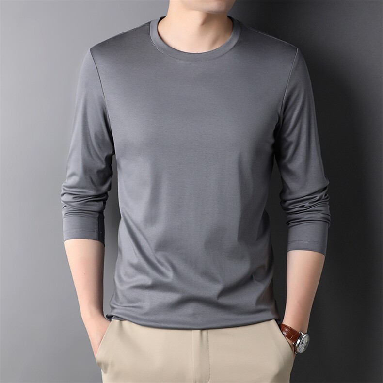 HPN-T757男式秋季服装新款长袖T恤青年圆领卫衣四季打底体恤P58图片