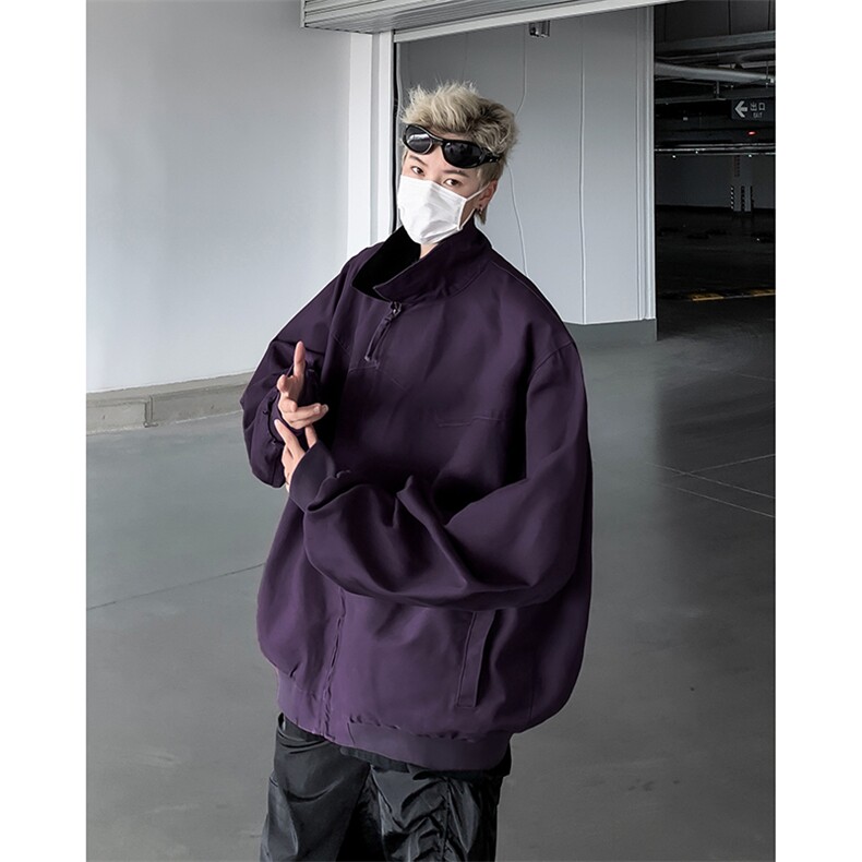2024秋新款美式飞行夹克翻领拼接痞帅棒球外套潮牌现货W8278-P66,男装夹克,星座512-4
