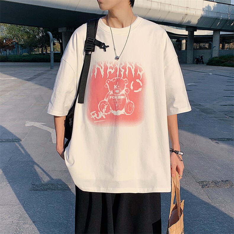 DX50P35港风纯短袖青少年学生百搭休闲潮流宽松T恤纯上衣,男装T恤,星座1204-3