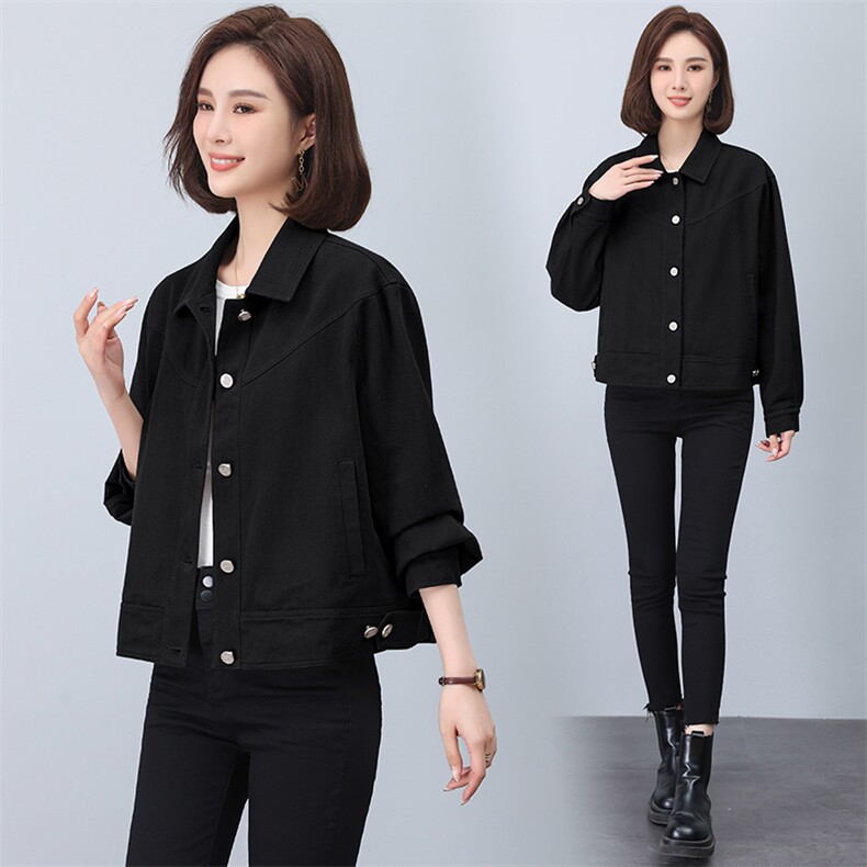 2024年春季翻领开扣休闲短款外套，女装短外套，文熹诺