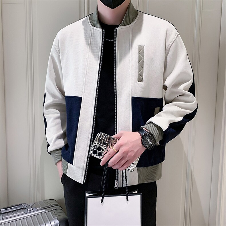 2025新款秋季棒球服外套男潮牌拼色男装夹克A313-1-1729-P130,男装夹克,电商A313-1